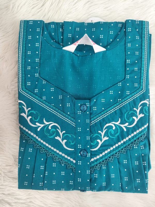 Nighties.Spun Nighty - XL Size - Cotton Mixed Spun Cloth - Rama Green Color