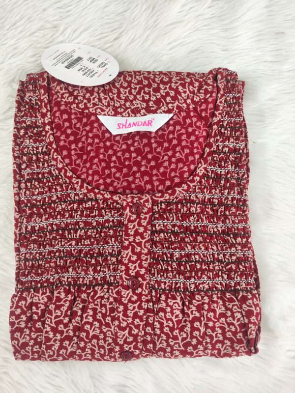 Nighties.Spun Nighty - XL Size - Alpine Cloth - Red Color