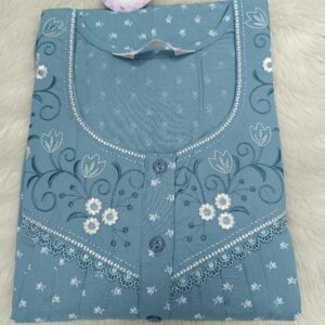 Cotton Mixed Spun Dusky Blue