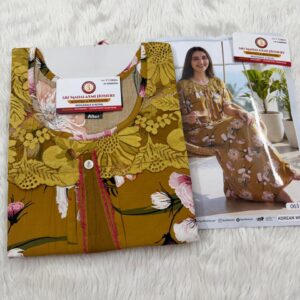 Reyon Cloth Designer Nighties Yellow M size Nighty