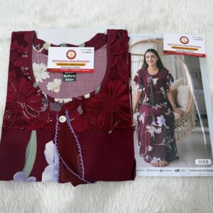 Reyon Cloth Designer Nighties Meroon L size Nighty