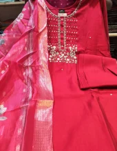 Nighties.Plazo Sets - Red Color